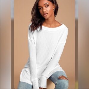 We The Free North Shore Waffle Knit Long Sleeve Thermal Top | Size Extra Small